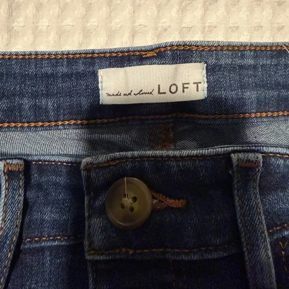 LOFT High Rise Dark Blue Jeans - Picture 3 of 9